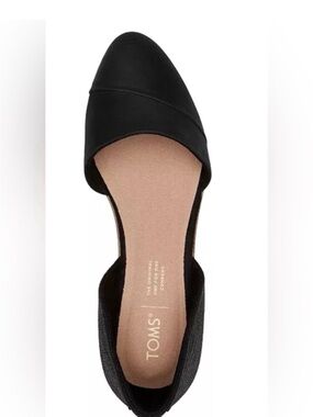 TOMS Jutti Flat - Women's Black Open-Side D'Orsay Flat 7.5